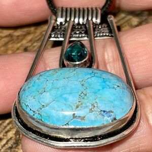 Hubei Turquoise Pendant 2 1/4”